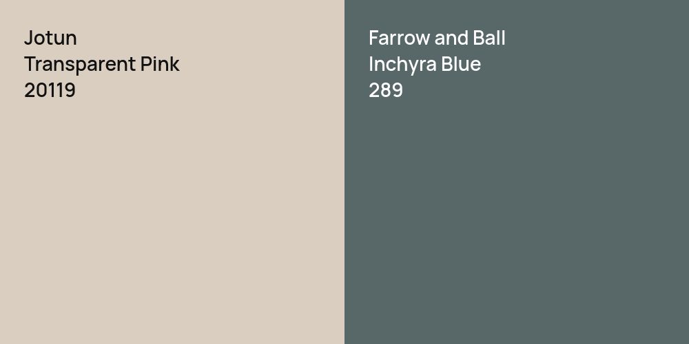 Jotun Transparent Pink vs. Farrow and Ball Inchyra Blue