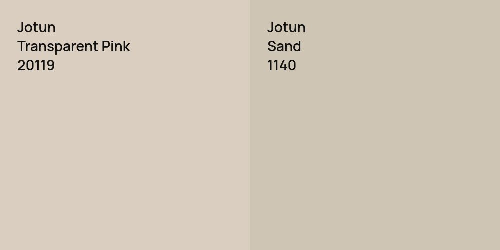 Jotun Transparent Pink vs. Jotun Sand