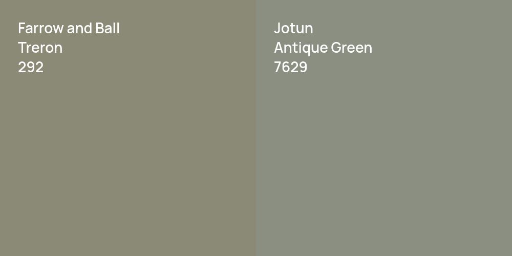 Farrow and Ball Treron vs. Jotun Antique Green