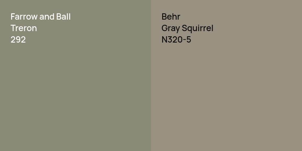 Farrow and Ball Treron vs. Behr Gray Squirrel