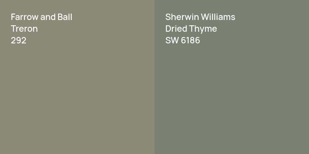 Farrow and Ball Treron vs. Sherwin Williams Dried Thyme