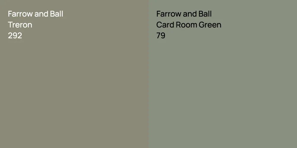 Farrow and Ball Treron vs. Farrow and Ball Card Room Green