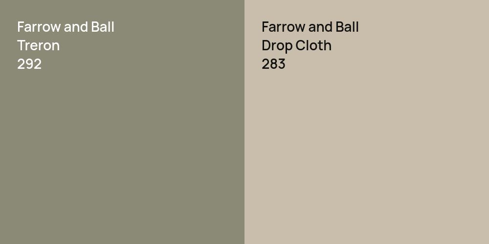 Farrow and Ball Treron vs. Farrow and Ball Drop Cloth