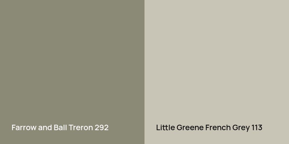 Farrow and Ball Treron vs. Little Greene French Grey