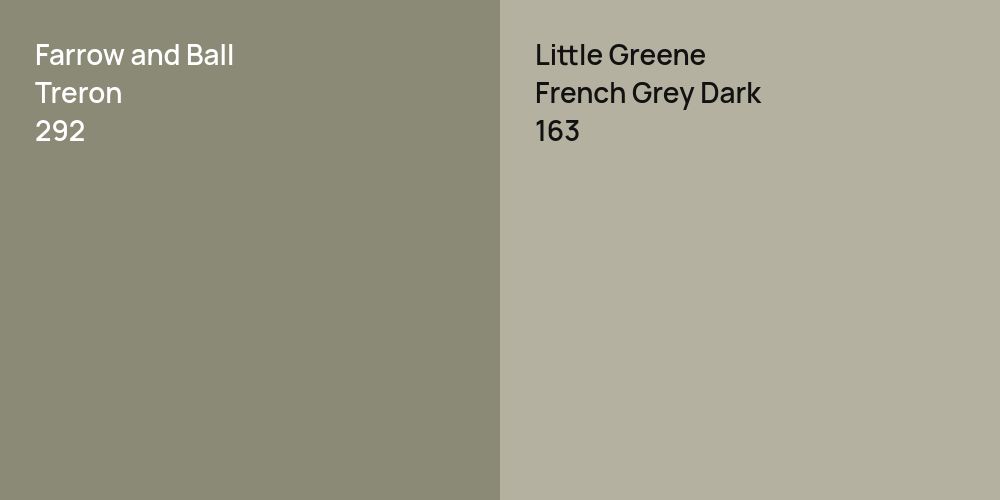 Farrow and Ball Treron vs. Little Greene French Grey Dark