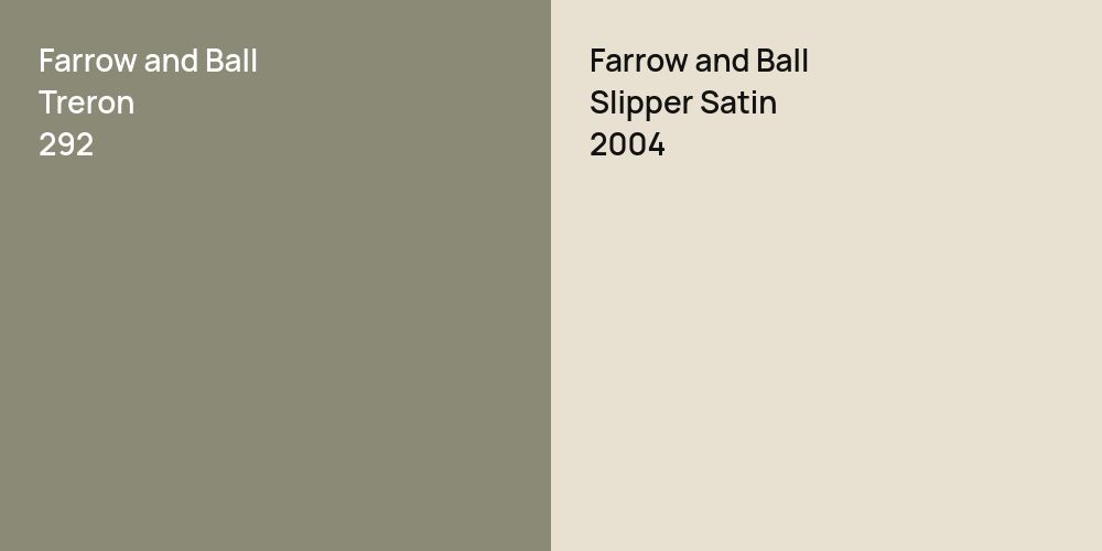 Farrow and Ball Treron vs. Farrow and Ball Slipper Satin