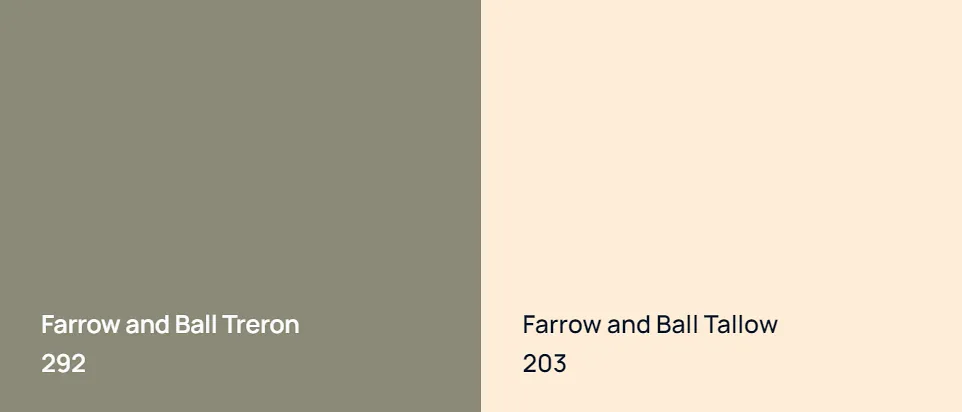 Farrow and Ball Treron 292 vs Farrow and Ball Tallow 203