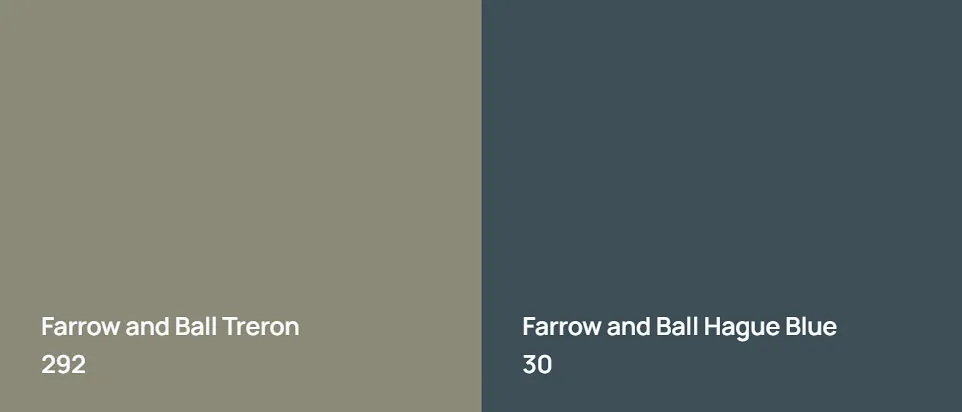 Farrow and Ball Treron 292 vs Farrow and Ball Hague Blue 30