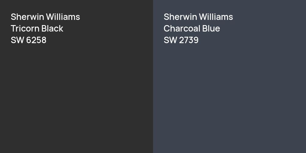 Sherwin Williams Tricorn Black vs. Sherwin Williams Charcoal Blue