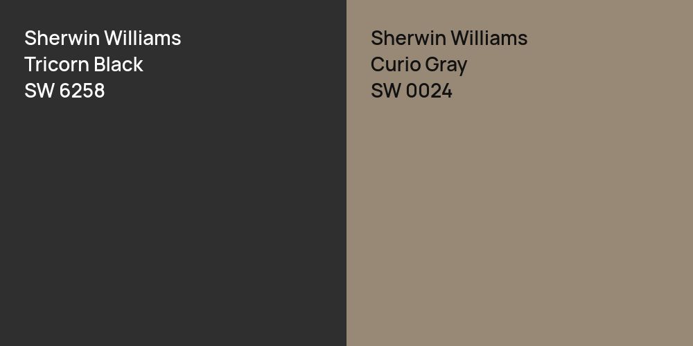 Sherwin Williams Tricorn Black vs. Sherwin Williams Curio Gray