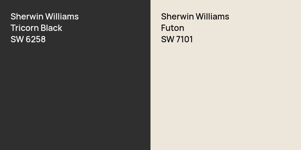 Sherwin Williams Tricorn Black vs. Sherwin Williams Futon