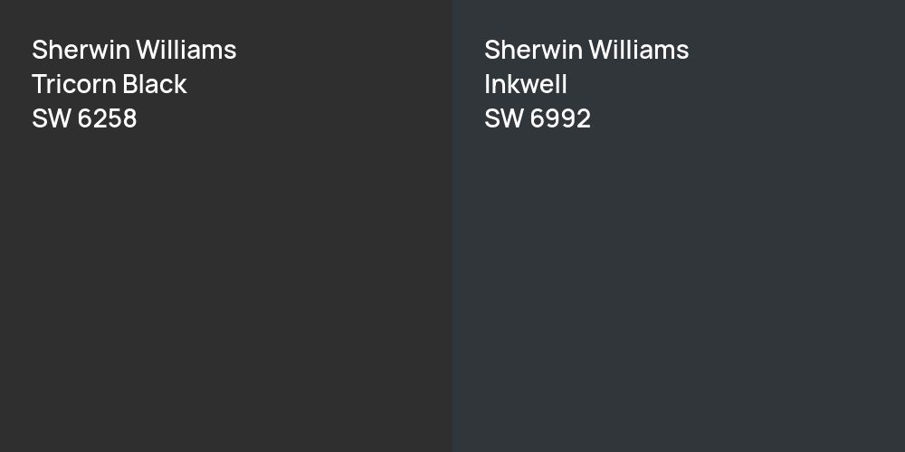 Sherwin Williams Tricorn Black vs. Sherwin Williams Inkwell