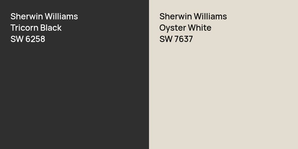 Sherwin Williams Tricorn Black vs. Sherwin Williams Oyster White