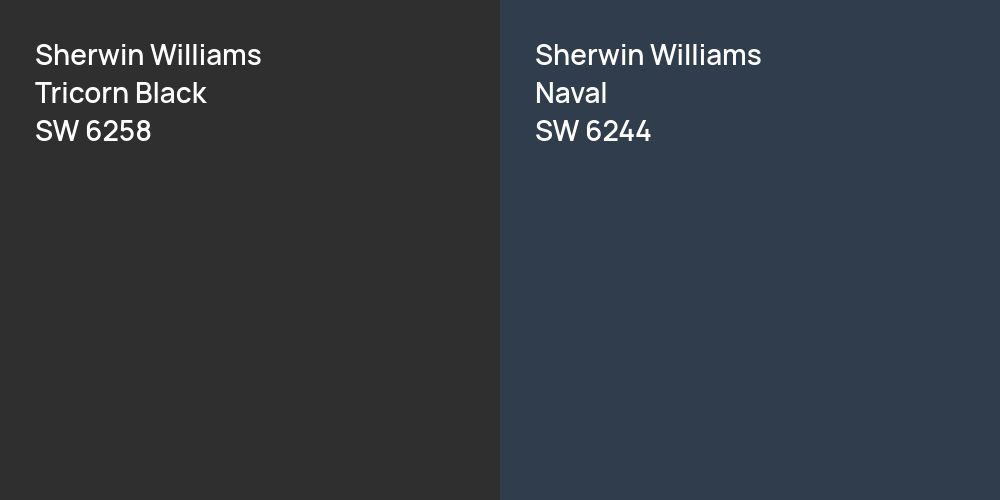 Sherwin Williams Tricorn Black vs. Sherwin Williams Naval