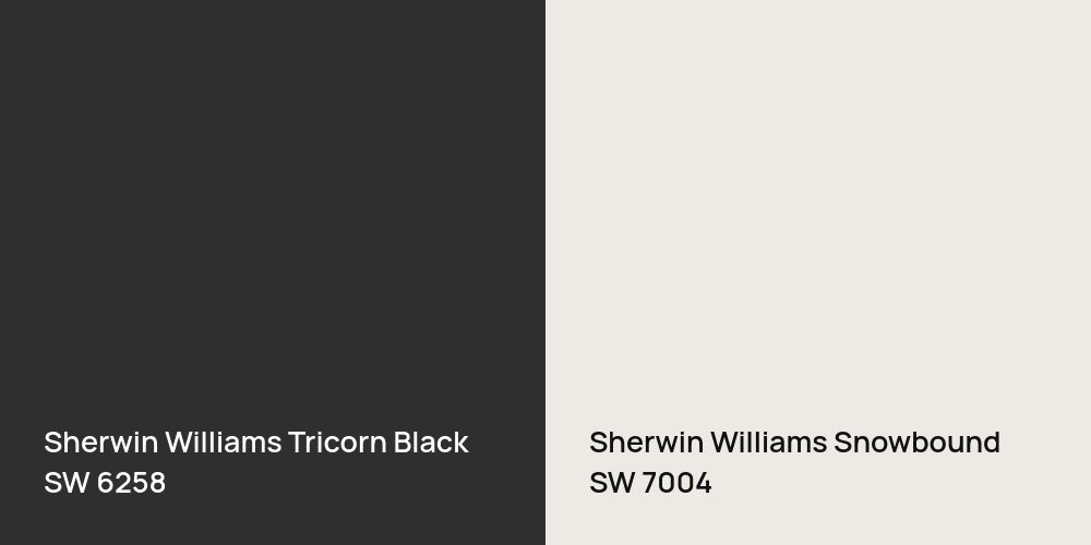 Sherwin Williams Tricorn Black vs. Sherwin Williams Snowbound