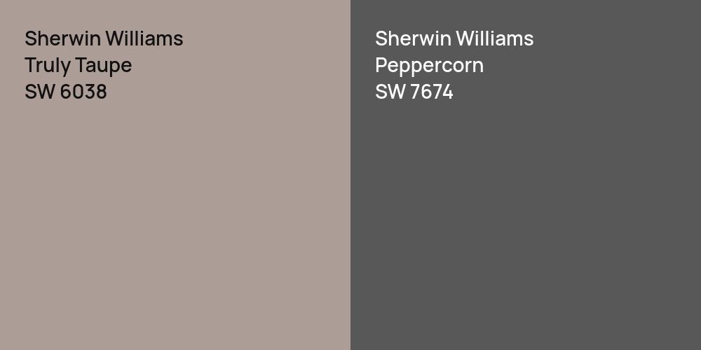 Sherwin Williams Truly Taupe vs. Sherwin Williams Peppercorn