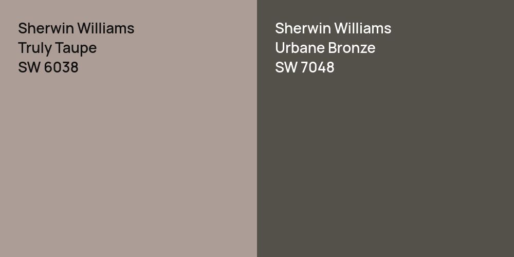 Sherwin Williams Truly Taupe vs. Sherwin Williams Urbane Bronze