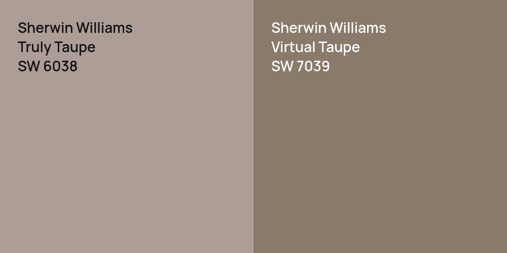 Sherwin Williams Truly Taupe vs. Sherwin Williams Virtual Taupe