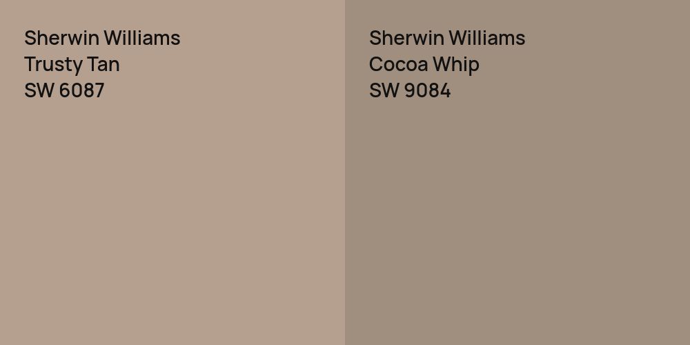 Sherwin Williams Trusty Tan vs. Sherwin Williams Cocoa Whip