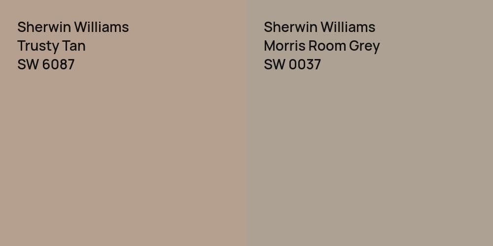 Sherwin Williams Trusty Tan vs. Sherwin Williams Morris Room Grey