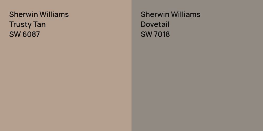 Sherwin Williams Trusty Tan vs. Sherwin Williams Dovetail