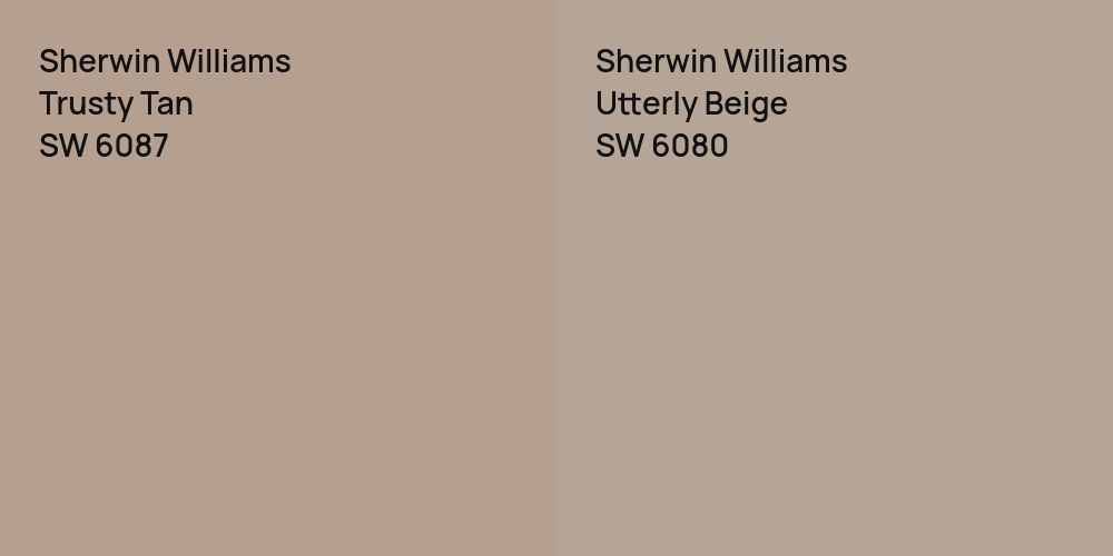 Sherwin Williams Trusty Tan vs. Sherwin Williams Utterly Beige