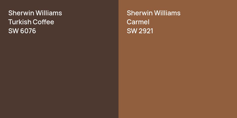 Sherwin Williams Turkish Coffee vs. Sherwin Williams Carmel