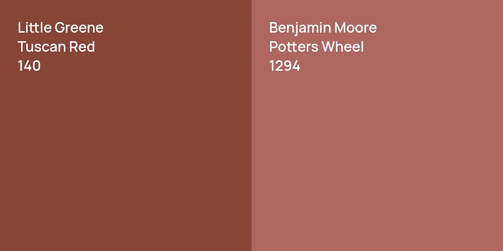 Little Greene Tuscan Red vs. Benjamin Moore Potters Wheel