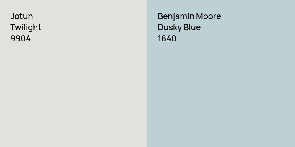 Jotun Twilight vs. Benjamin Moore Dusky Blue