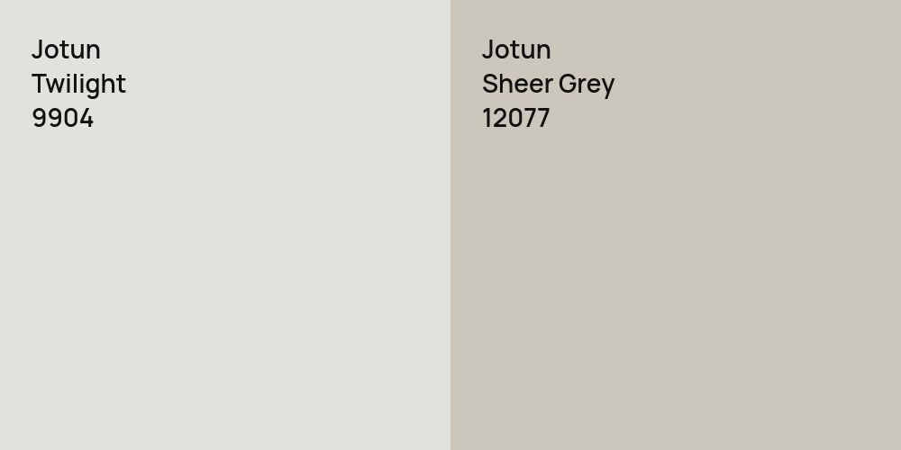 Jotun Twilight vs. Jotun Sheer Grey