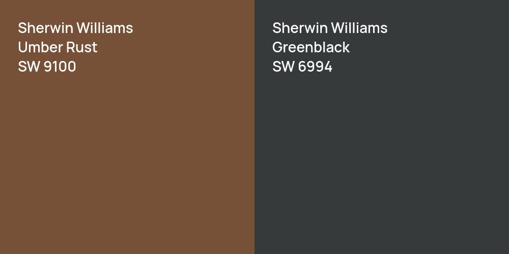 Sherwin Williams Umber Rust vs. Sherwin Williams Greenblack