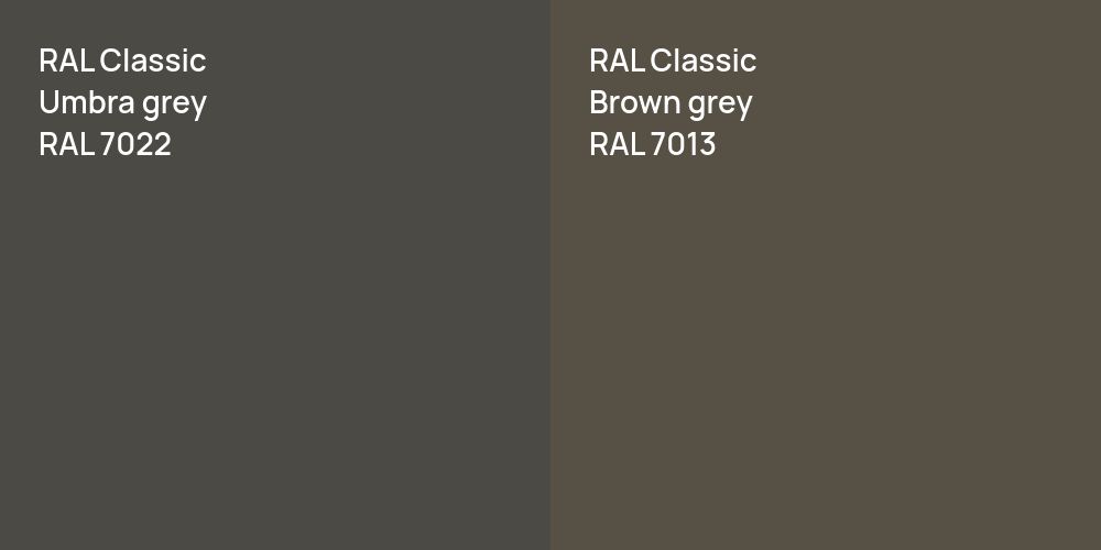 RAL Classic  Umbra grey vs. RAL Classic  Brown grey