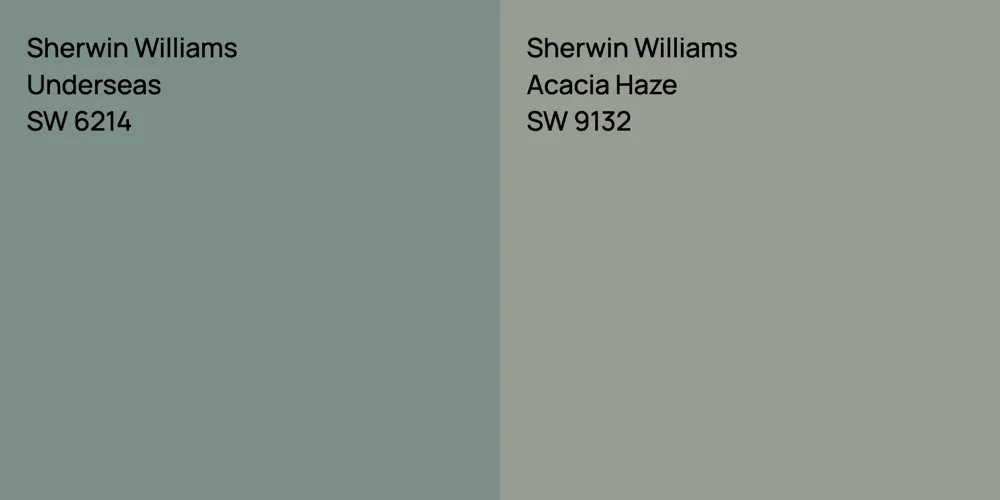 Sherwin Williams Underseas vs. Sherwin Williams Acacia Haze