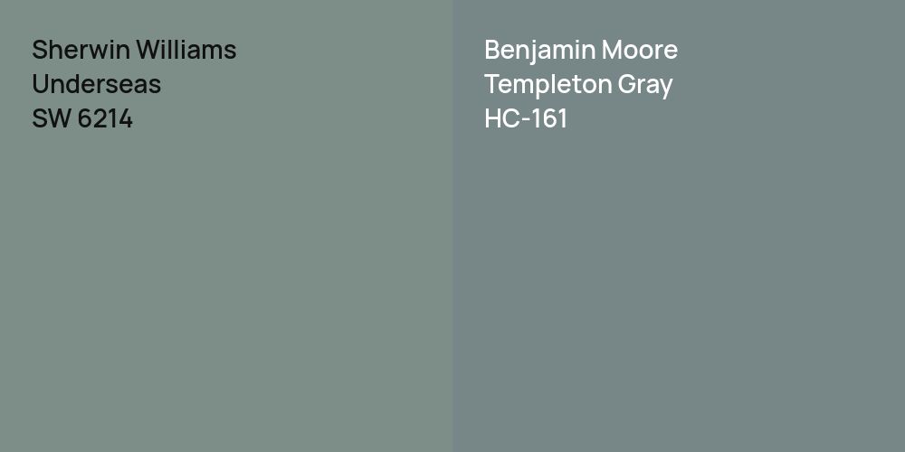 Sherwin Williams Underseas vs. Benjamin Moore Templeton Gray