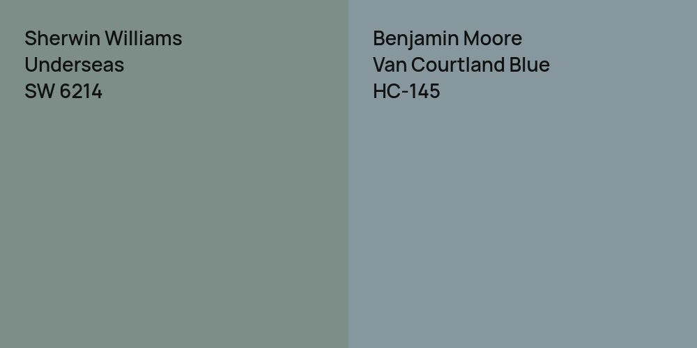 Sherwin Williams Underseas vs. Benjamin Moore Van Courtland Blue