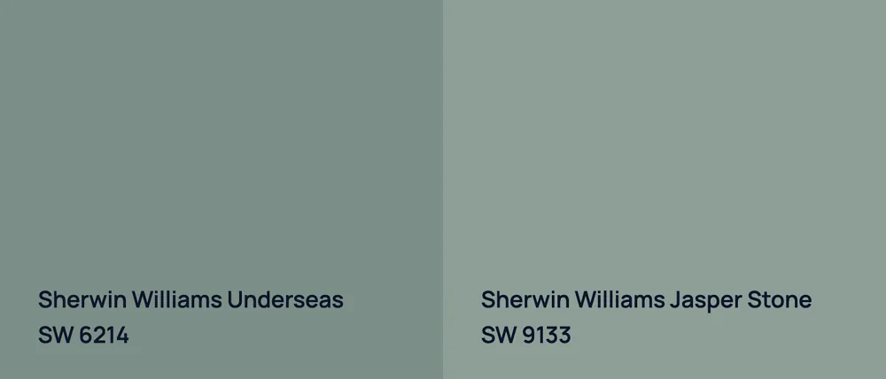Sherwin Williams Underseas SW 6214 vs Sherwin Williams Jasper Stone SW 9133