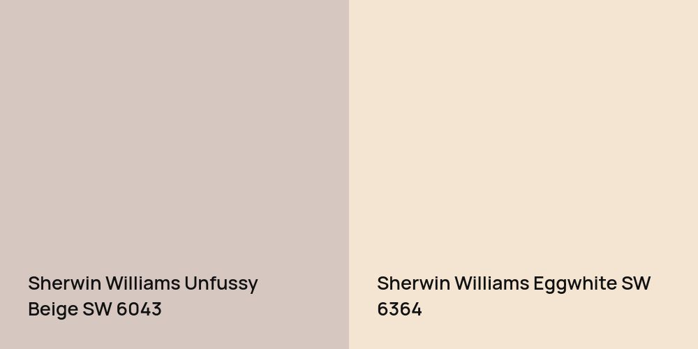 Sherwin Williams Unfussy Beige vs. Sherwin Williams Eggwhite