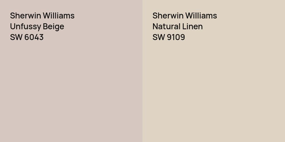 Sherwin Williams Unfussy Beige vs. Sherwin Williams Natural Linen