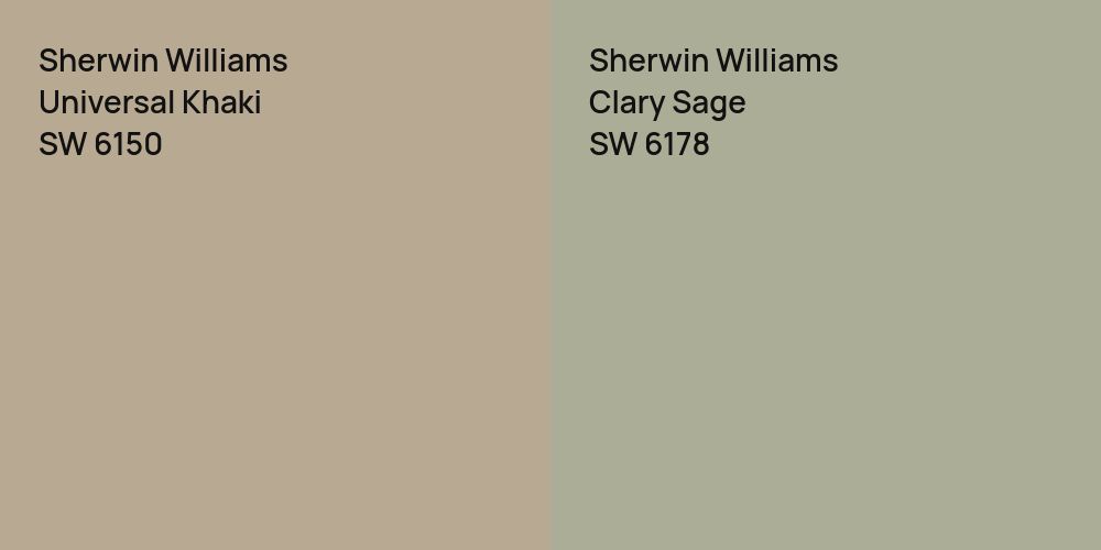 Sherwin Williams Universal Khaki vs. Sherwin Williams Clary Sage