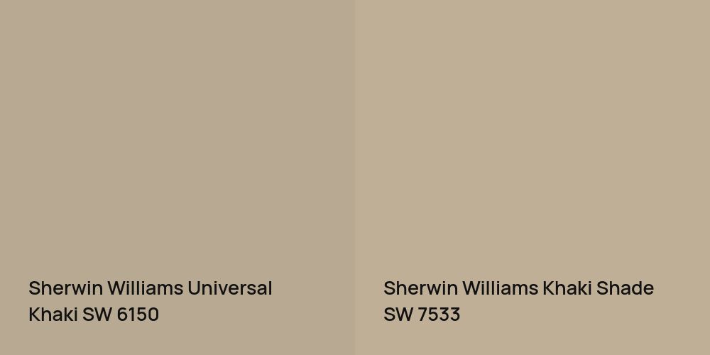 Sherwin Williams Universal Khaki vs. Sherwin Williams Khaki Shade