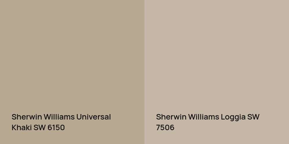 Sherwin Williams Universal Khaki vs. Sherwin Williams Loggia