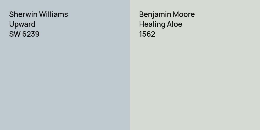 Sherwin Williams Upward vs. Benjamin Moore Healing Aloe