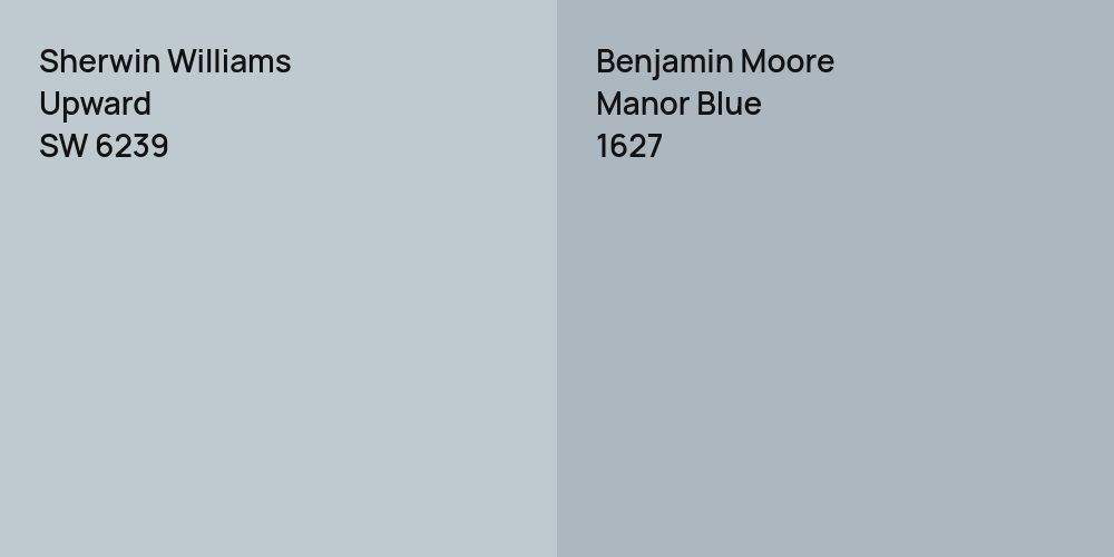 Sherwin Williams Upward vs. Benjamin Moore Manor Blue