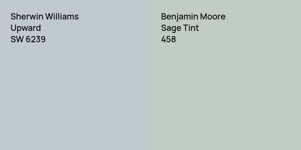 Sherwin Williams Upward vs. Benjamin Moore Sage Tint