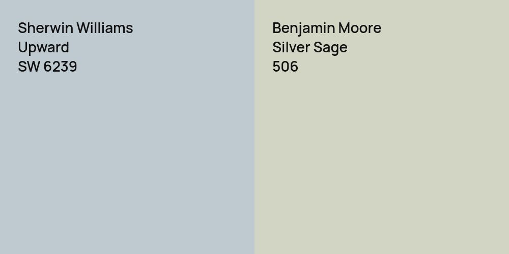 Sherwin Williams Upward vs. Benjamin Moore Silver Sage