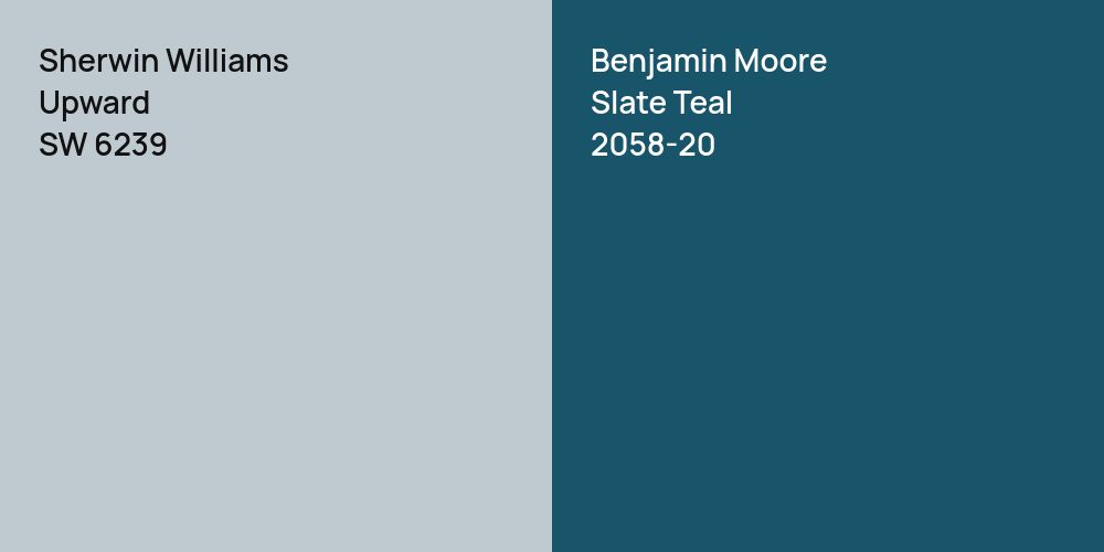 Sherwin Williams Upward vs. Benjamin Moore Slate Teal