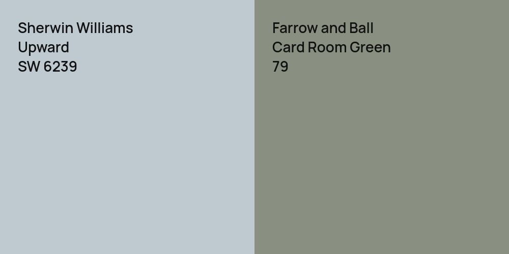 Sherwin Williams Upward vs. Farrow and Ball Card Room Green