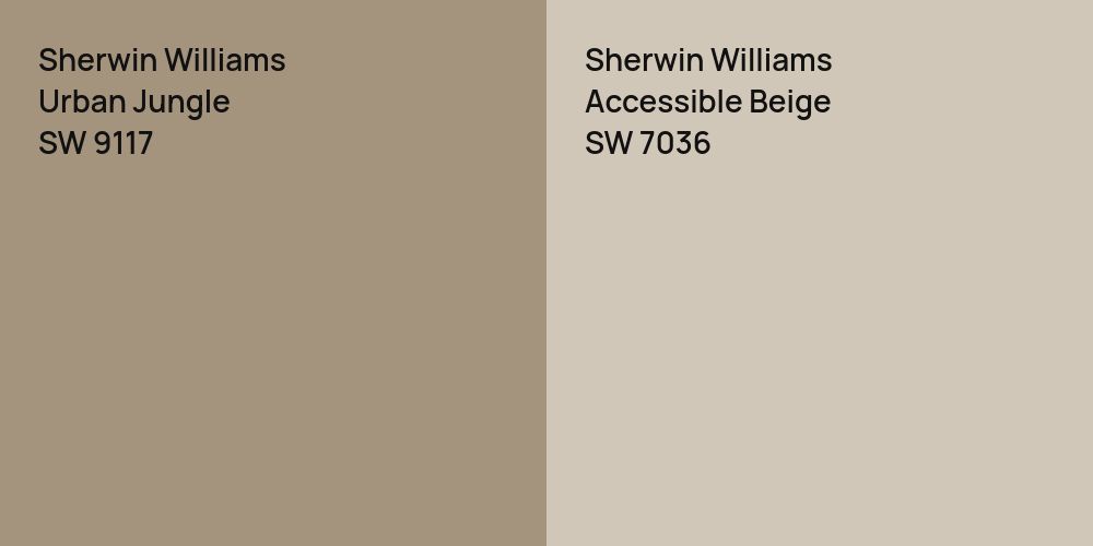 Sherwin Williams Urban Jungle vs. Sherwin Williams Accessible Beige