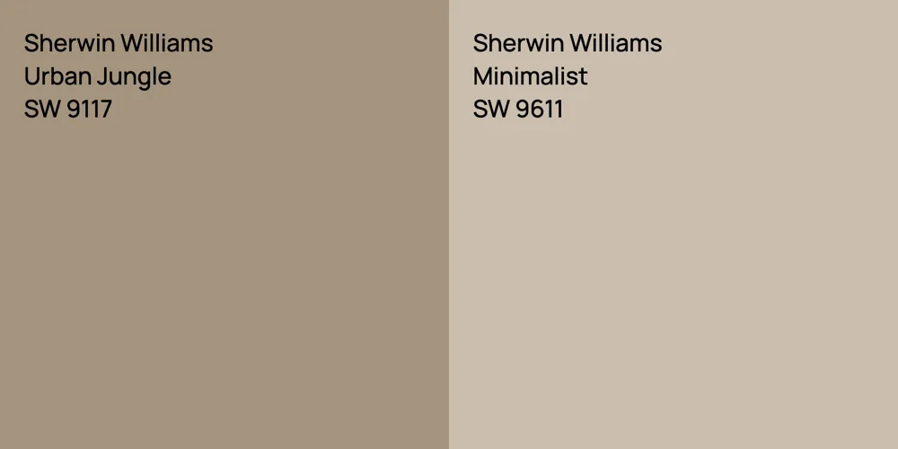 Sherwin Williams Urban Jungle vs. Sherwin Williams Minimalist