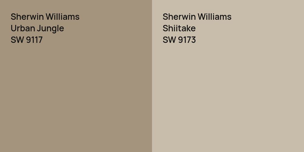 Sherwin Williams Urban Jungle vs. Sherwin Williams Shiitake